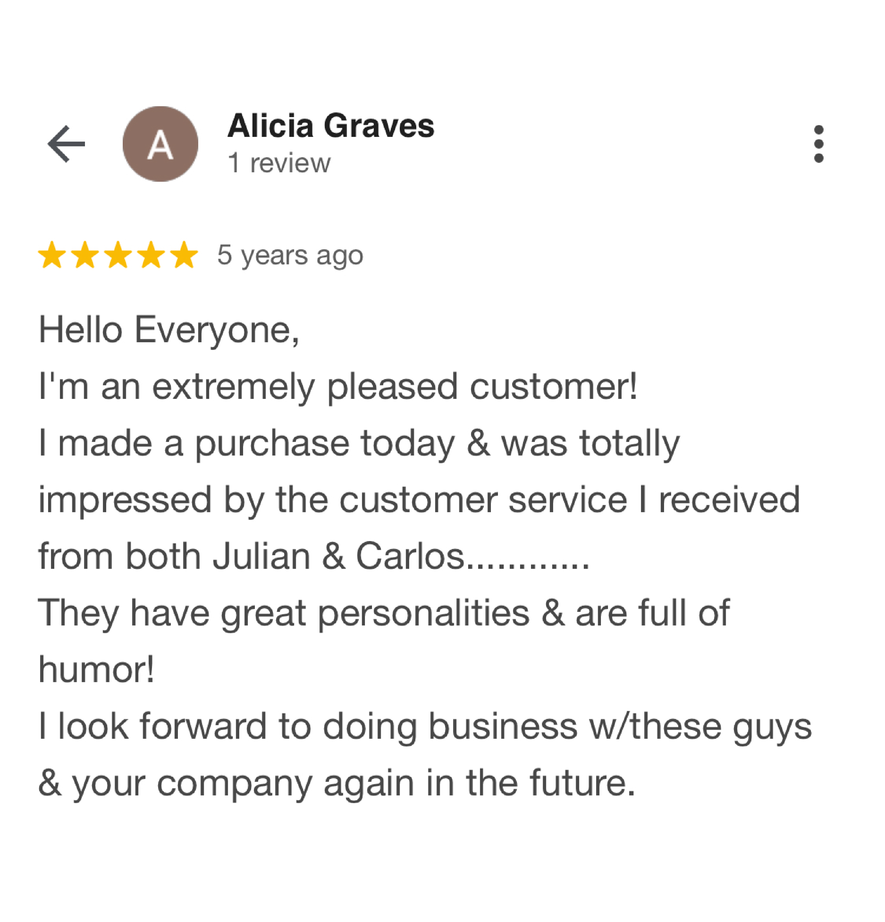 Testimonial of Alicia