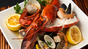 Seafoods on a plate