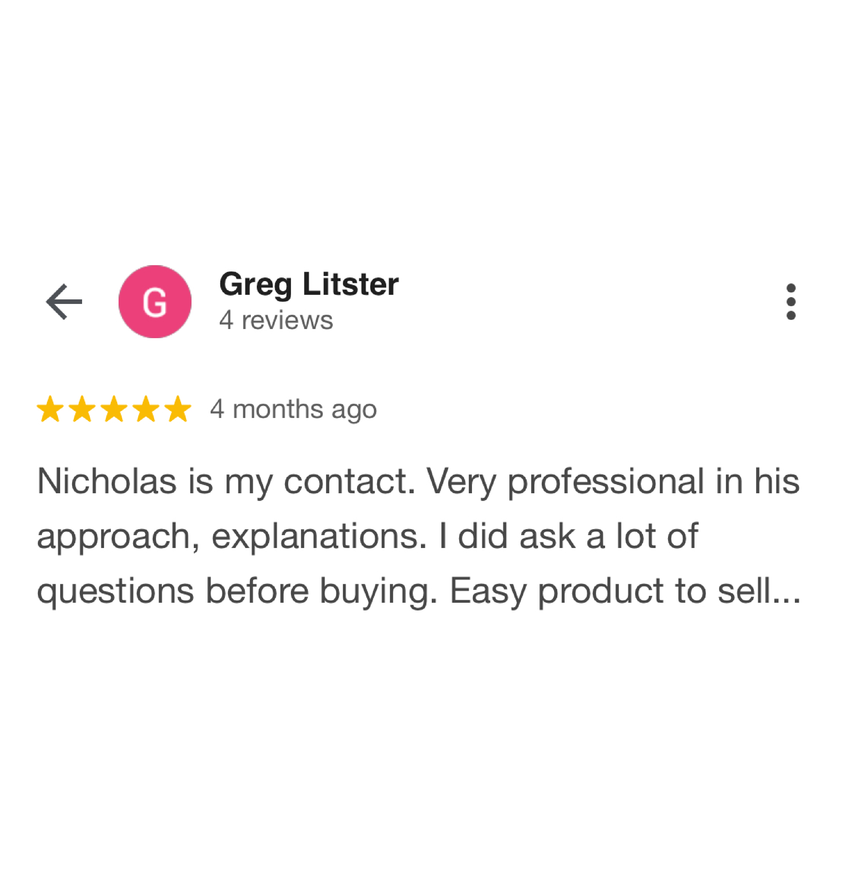 Testimonial of Greg