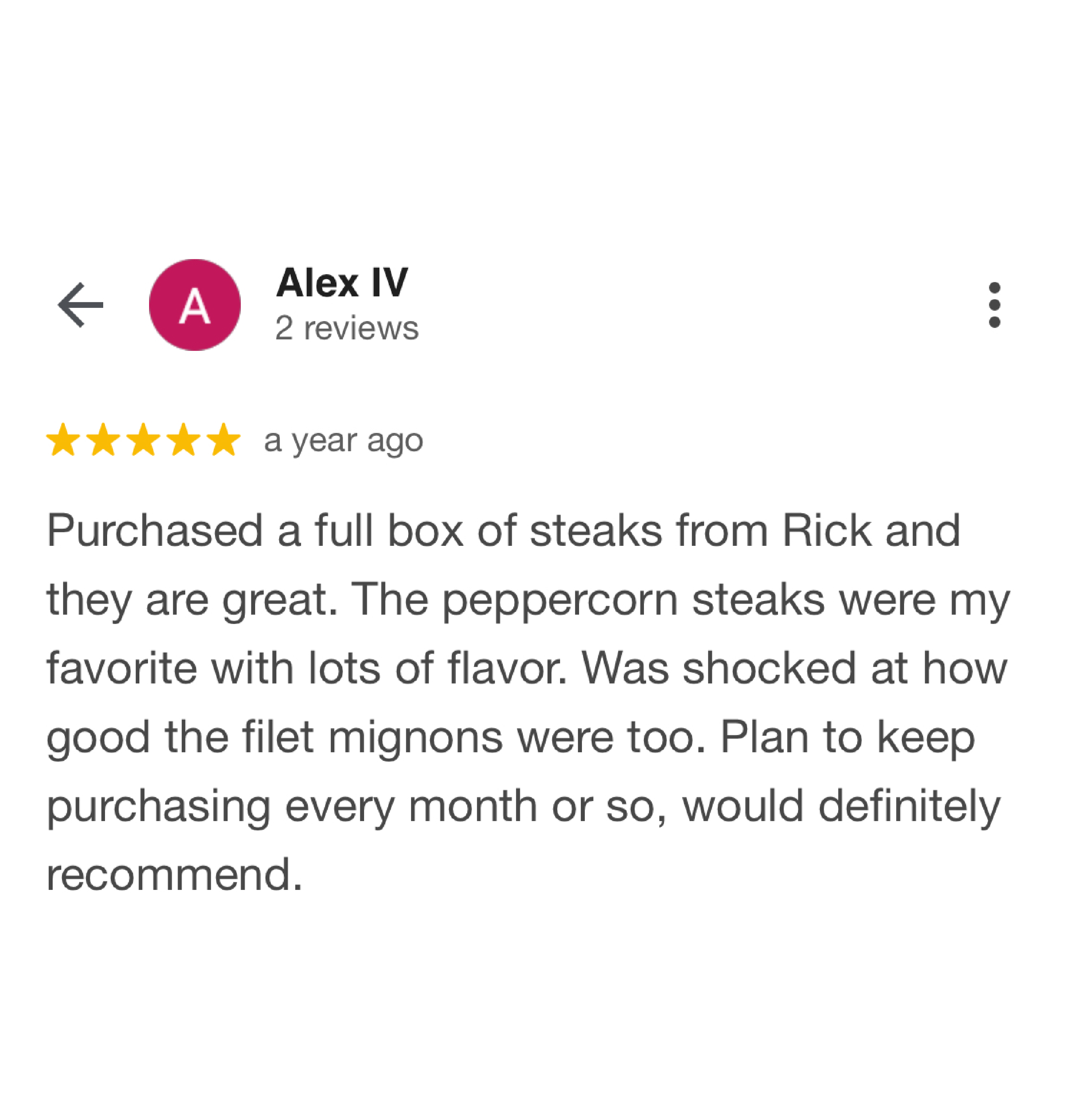 Testimonial of Alex
