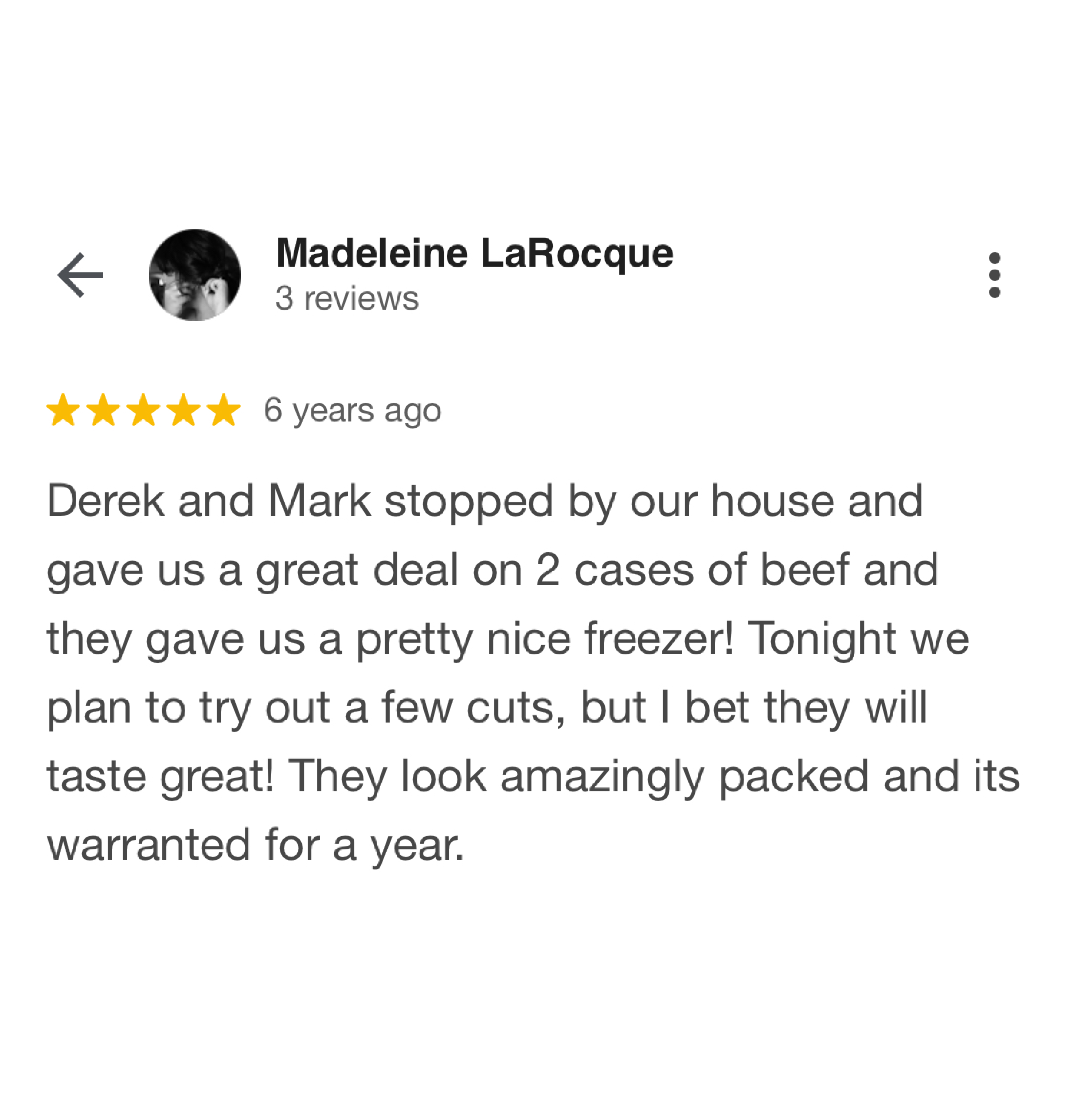 Testimonial of Madeleine