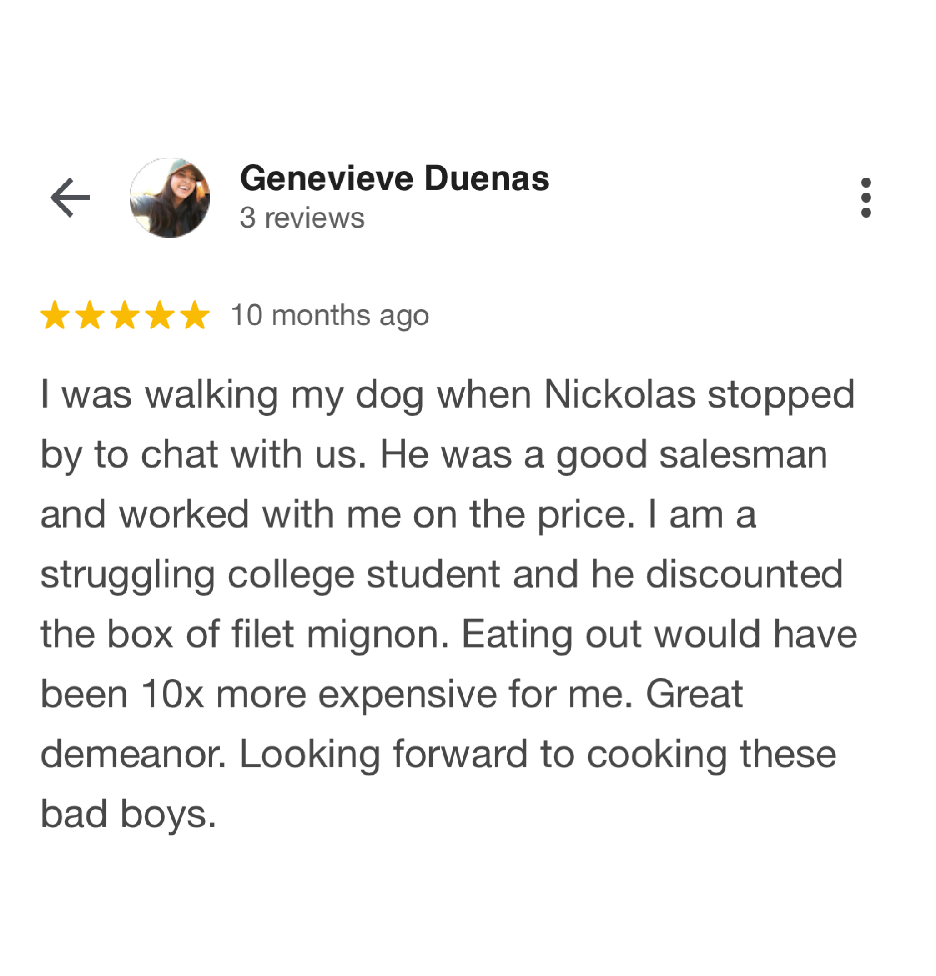 Testimonial of Genevieve
